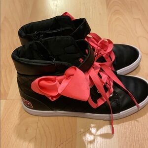 Jo Jo Siwa black high tops pink bow girls size 2